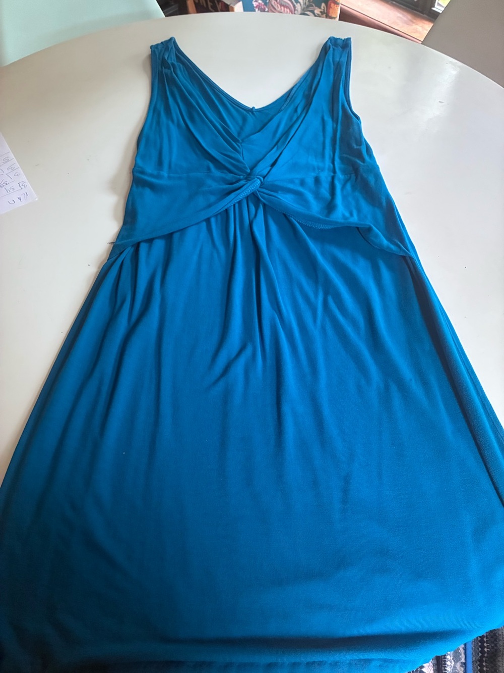 Sleeveless Twist-Front Mini Dress in Teal Blue Banana Republic, Petite Medium